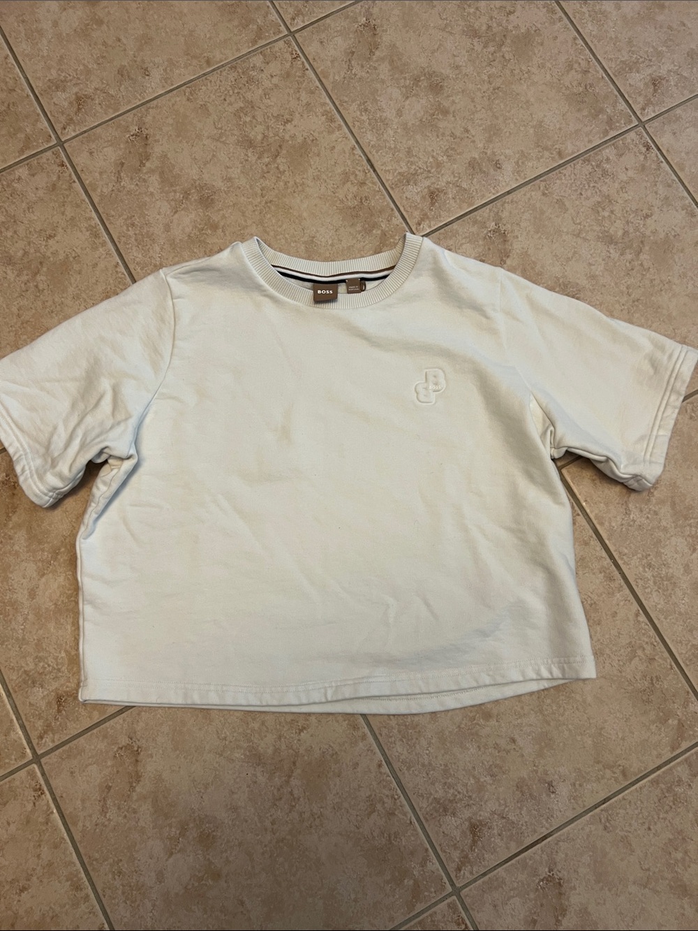 Boss Off-White Short-Sleeve Logo Tee